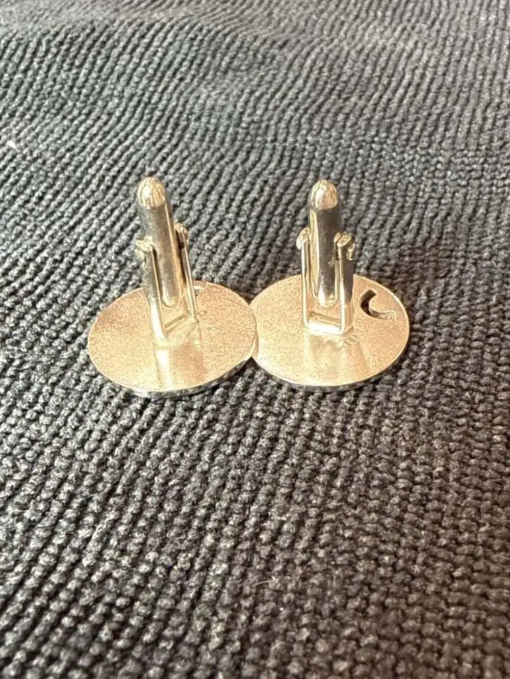 Vintage Swank Silver-Tone Sunburst Round Cufflinks